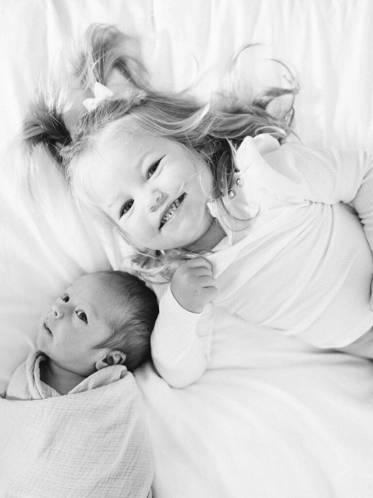 black and white image of newborn baby during newborn session by seattle newborn photographer Tanya Zagumenov