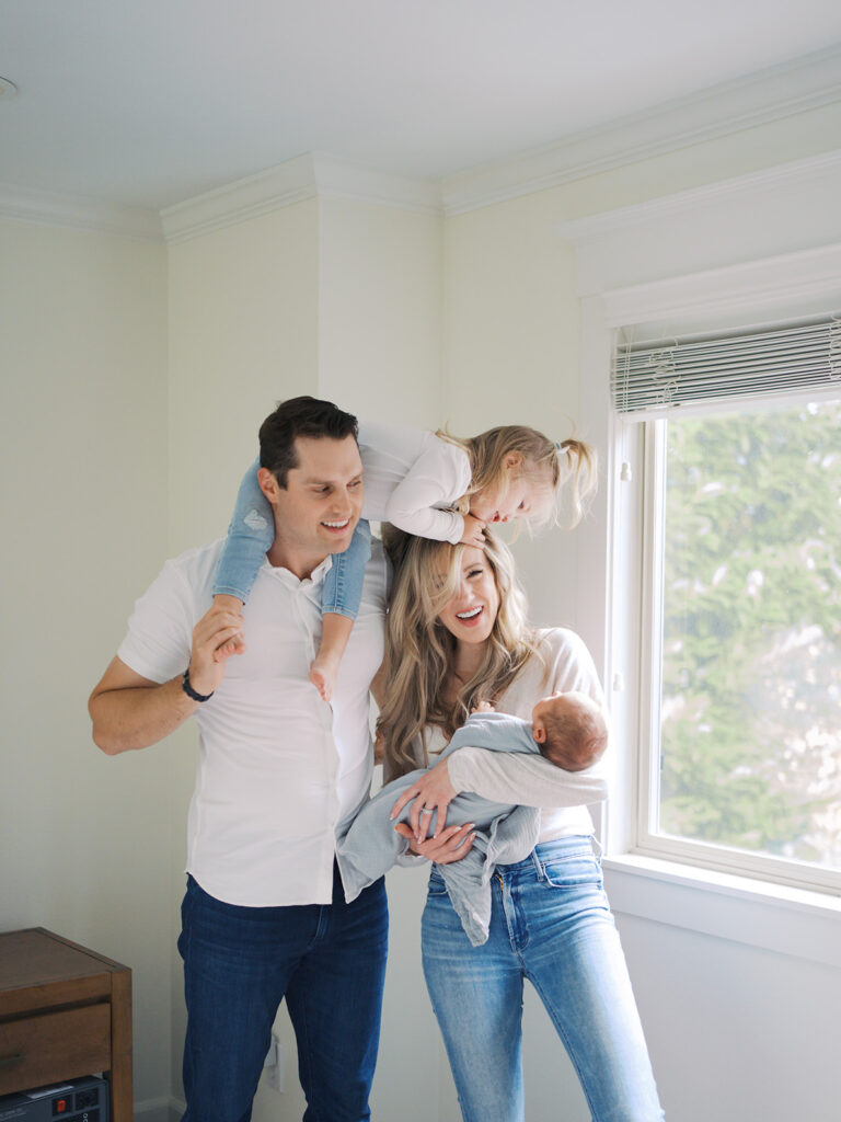 A little chaos and fun during a newborn session by Seattle newborn photographer Tanya Zagumenov