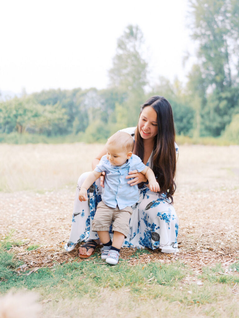 Mom and son in the park captured by Seattle Family Photographer Tanya Zagumenov